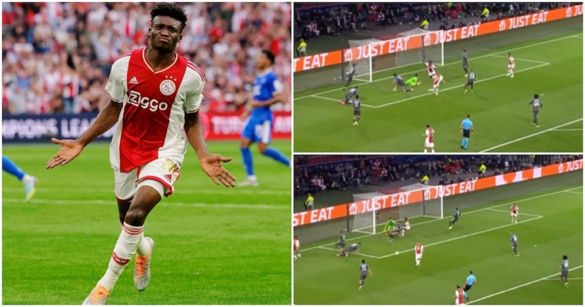 Tình huống dẫn đến việc Ajax có bàn dẫn trước Napoli (Ảnh: Internet)