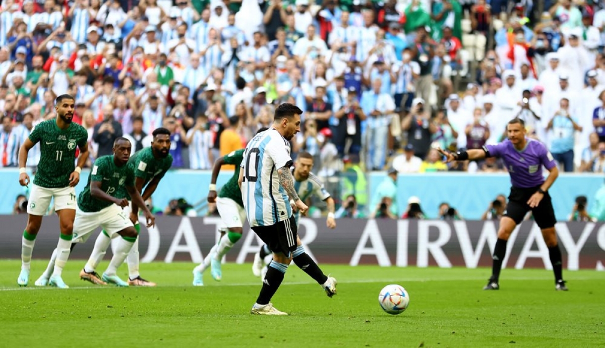 Messi có bàn thắng thứ 7 cho đội tuyển Argentina qua các kỳ World Cup (Ảnh: Internet)