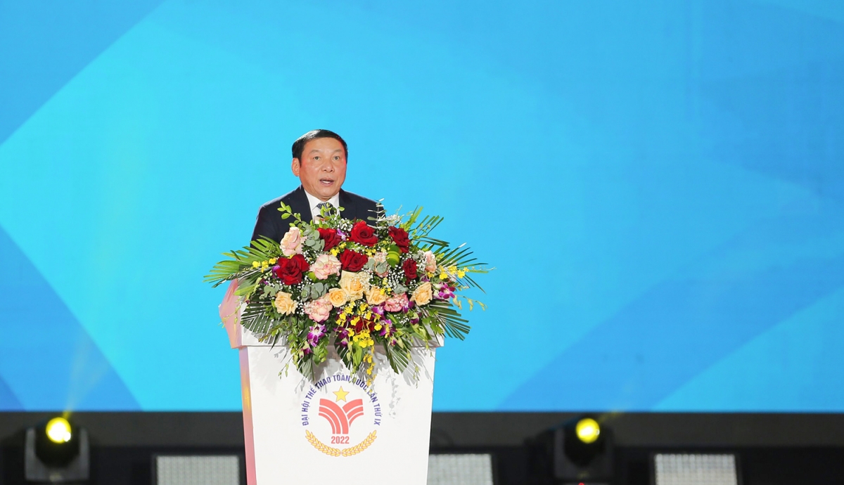 Bộ trưởng Bộ Văn hoá, Thể thao và Du lịch Nguyễn Văn Hùng phát biểu bế mạc đại hội
