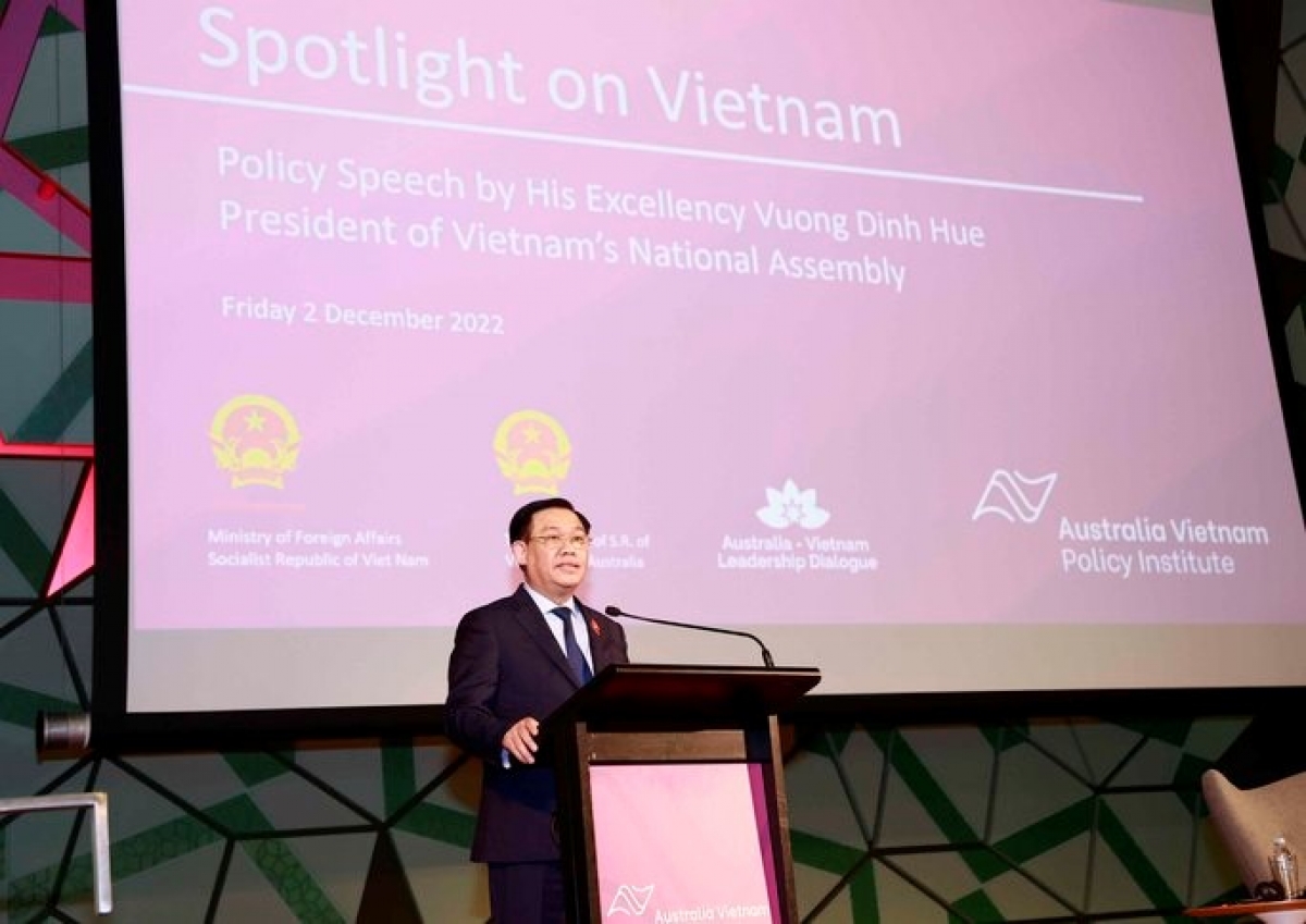 Chủ tịch Quốc hội Vương Đình Huệ phát biểu tại Diễn đàn Giáo dục Việt Nam - Australia