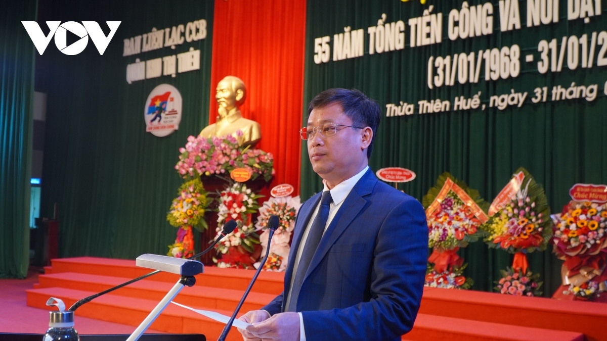 Ông Nguyễn Thanh Bình, Phó Chủ tịch UBND tỉnh Thừa Thiên - Huế phát biểu tại buổi gặp mặt