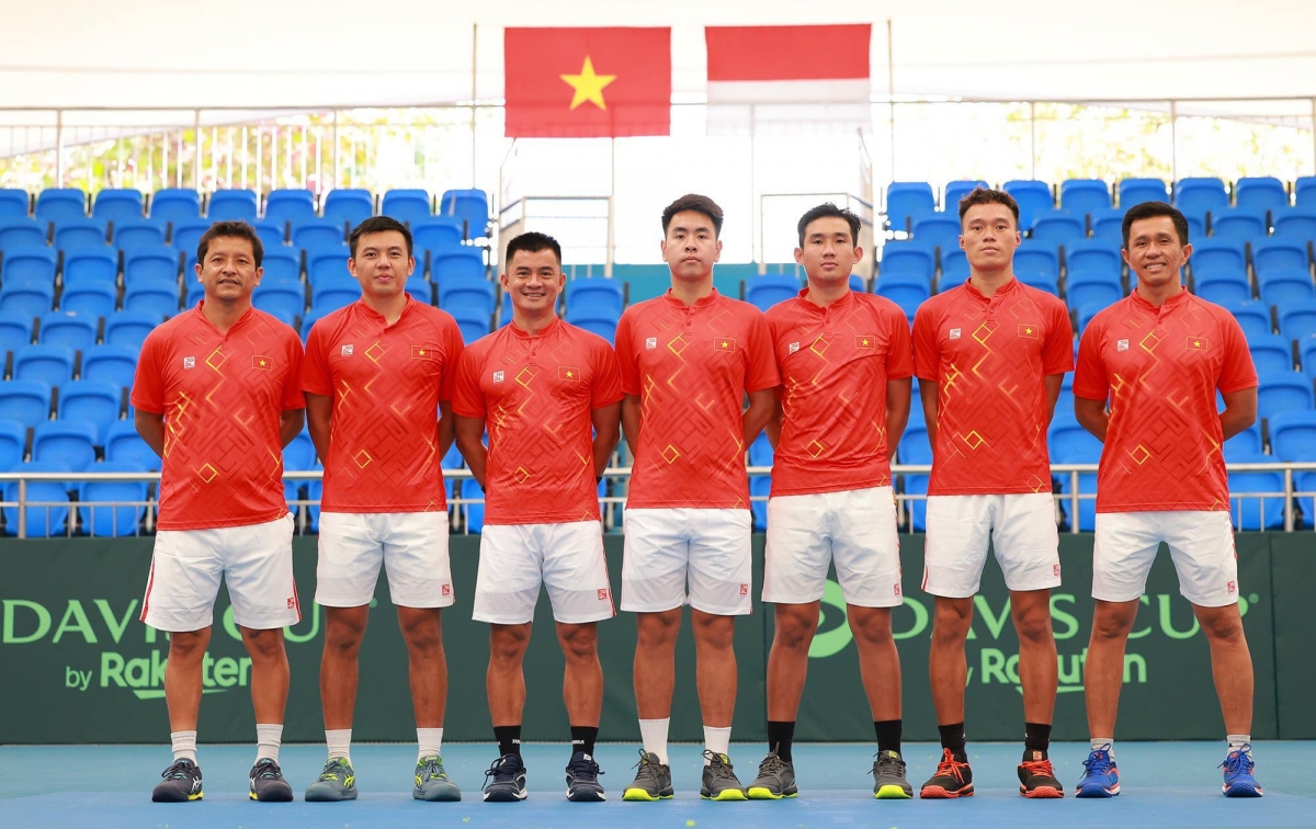 Đội tuyển quần vợt nam Việt Nam dự Davis Cup 2023 (Ảnh: NVCC)