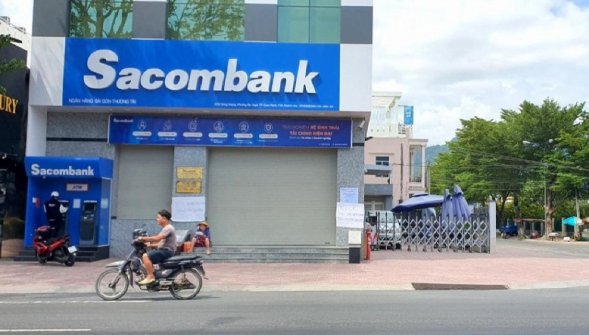 Phòng giao dịch Sacombank Cam Ranh - nơi xảy ra vụ tham ô tài sản (nguồn cand.com.vn)