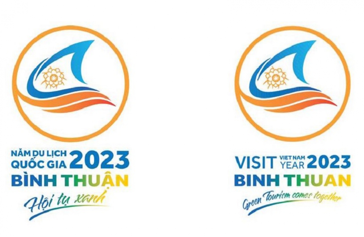Logo Năm du lịch quốc gia 2023 (tiếng Việt và tiếng Anh).
