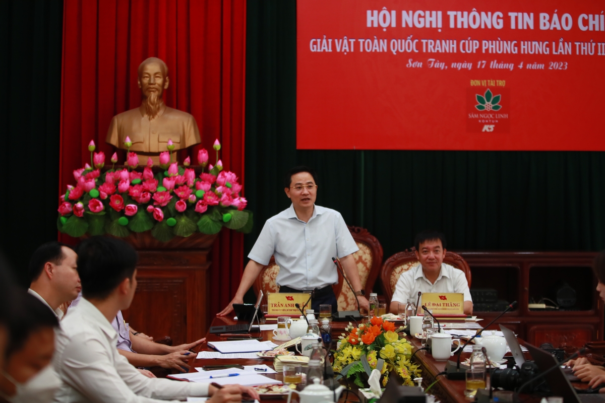 Ông Trần Anh Tuấn - Thành ủy viên, Bí thư Thị ủy Sơn Tây kỳ vọng giải vật toàn quốc tranh cúp Phùng Hưng sẽ trở thành giải đấu thường niên, uy tín và năm trong hệ thống thi đấu quốc gia.