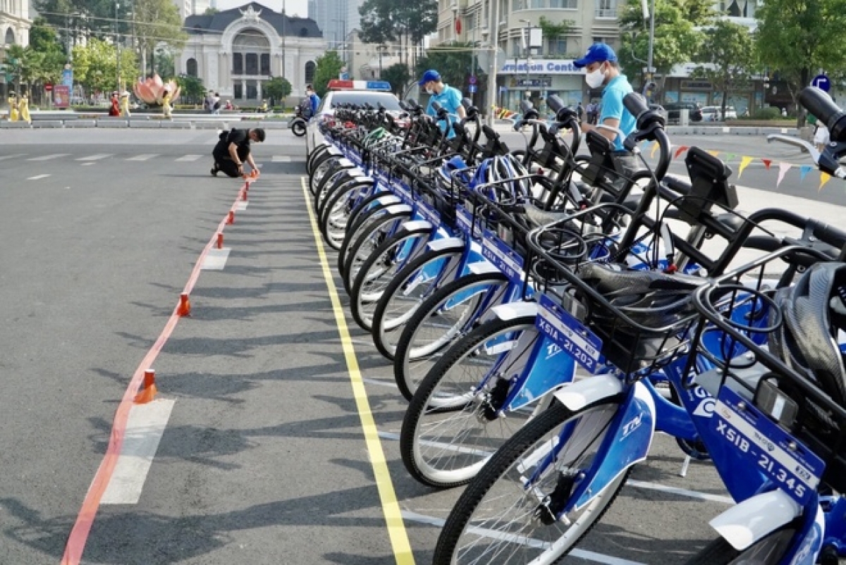 Một điểm cho thuê xe đạp công cộng tại TP Hồ Chí Minh 