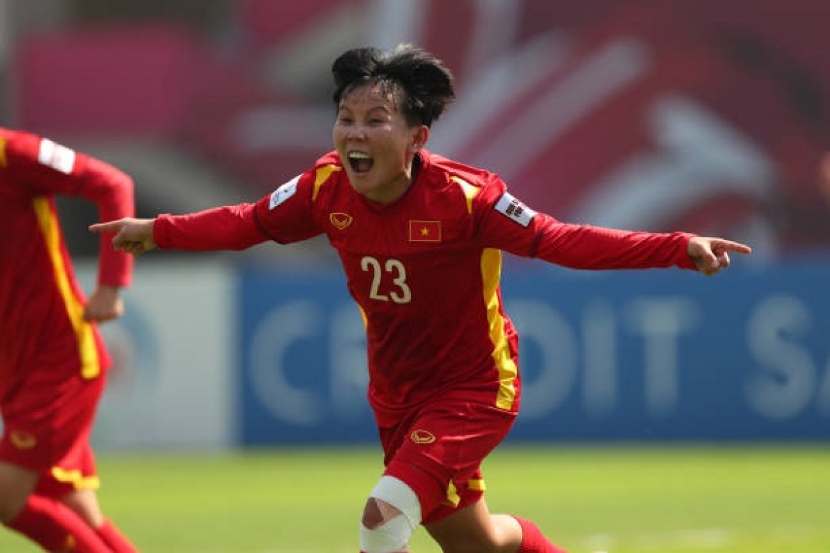 Bích Thùy là tác giả một bàn thắng trong chiến thắng 3-0 của nữ Việt Nam trước nữ Malaysia ở lượt trận đầu.