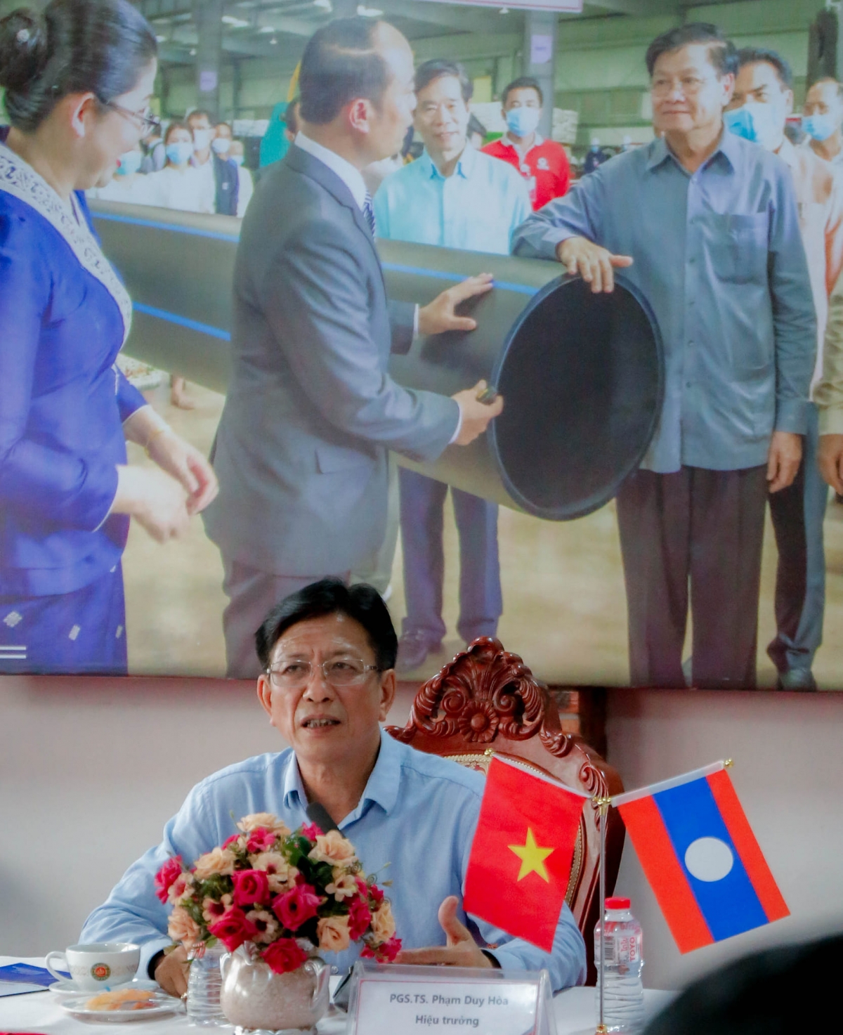 PGS.TS Phạm Duy Hoà - Hiệu trưởng Trường ĐH Xây dựng Hà Nội phát biểu tại buổi làm việc với tập đoàn Toyo