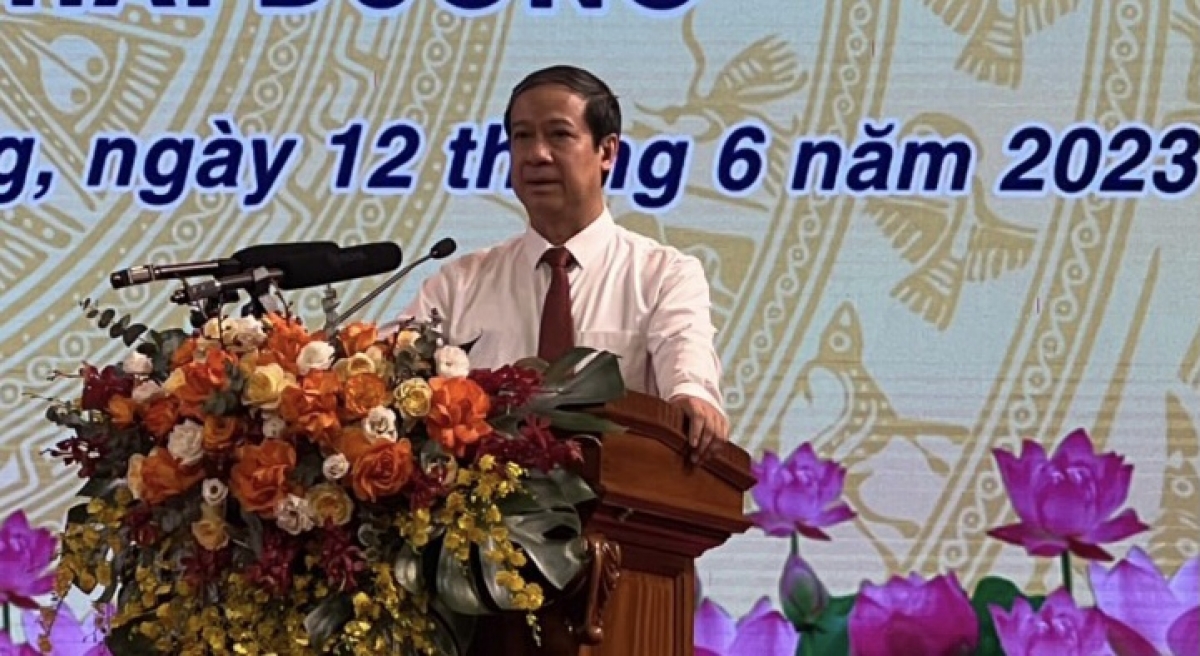 Bộ trưởng Bộ GD-ĐT Nguyễn Kim Sơn làm việc tại tỉnh Hải Dương 