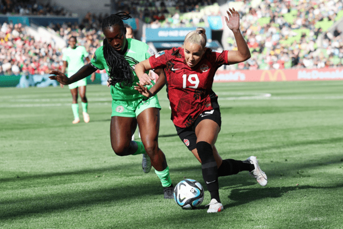 Tuyển nữ Nigeria kiên cường cầm hòa tuyển Canada Ảnh: HTM