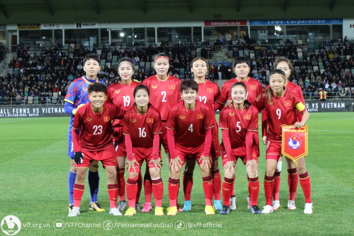 Đội hình xuất phát của tuyển nữ Việt Nam ở trận giao hữu với New Zealand