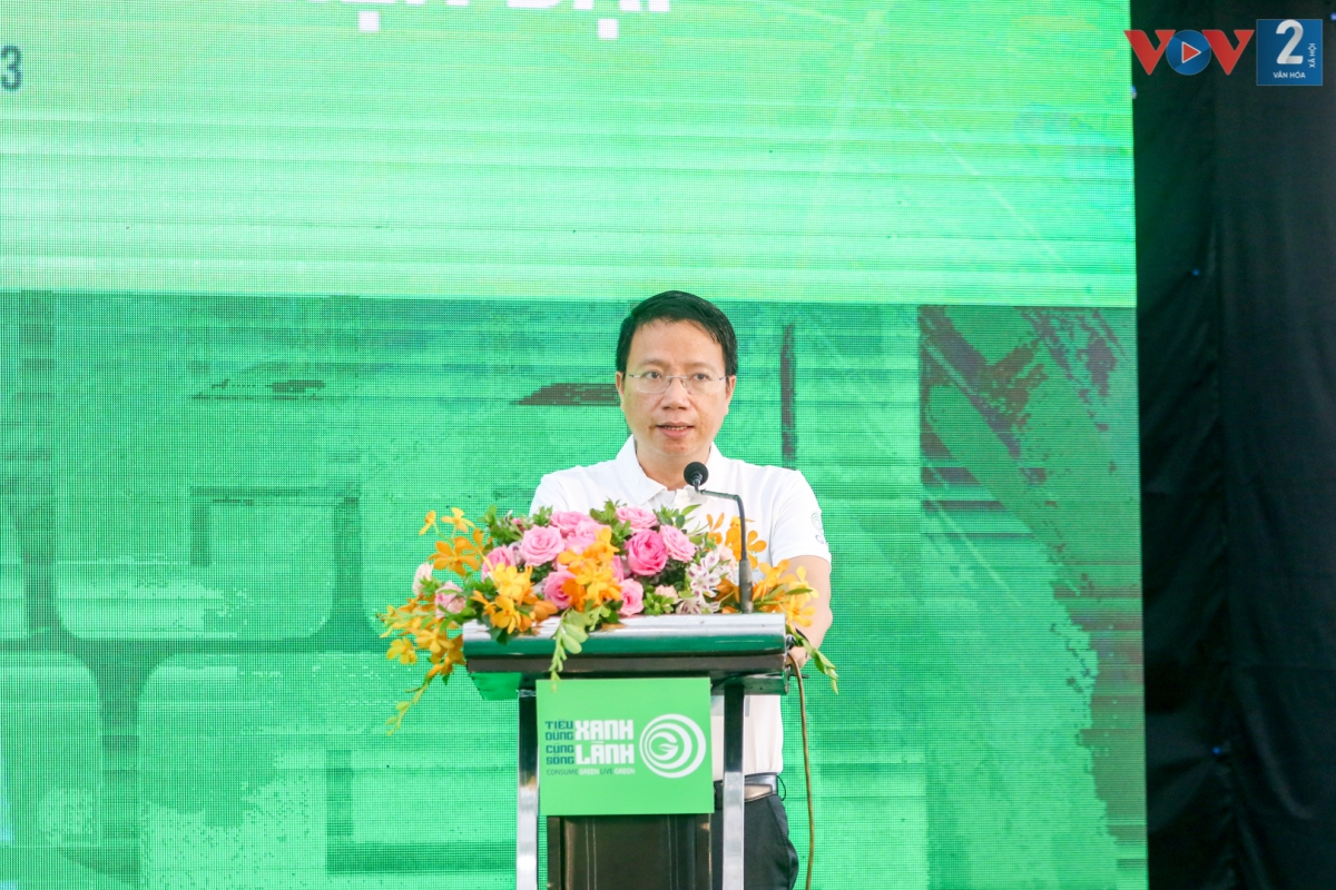 Chủ tịch Uỷ ban Cạnh tranh Quốc gia Lê Triệu Dũng phát biểu tại Lễ khai mạc triển lãm.