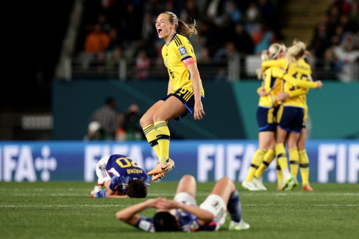Thụy Điển đánh bại Nhật Bản để giành vé vào bán kết World Cup 2023 (Ảnh: Reuters)