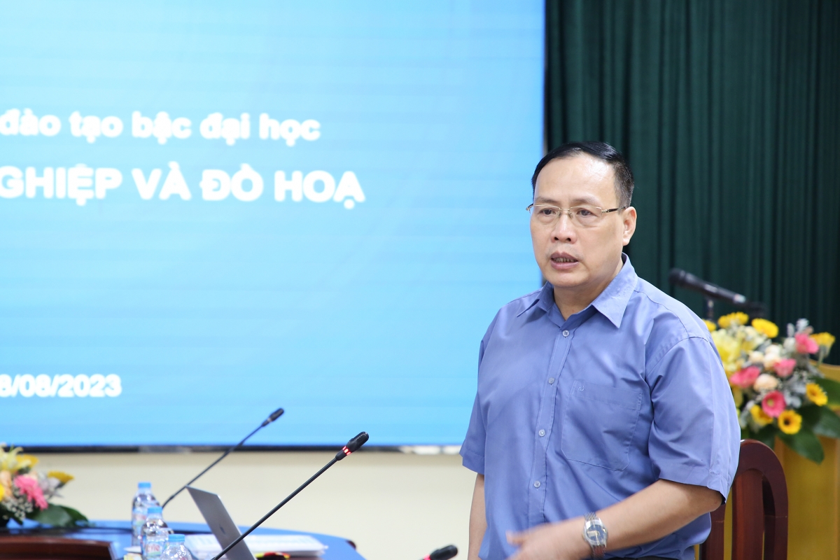 GS.TSKH Nguyễn Đình Đức – Chủ tịch HĐ trường, phụ trách nhóm chuyên gia xây dựng Đề án mở ngành phát biểu