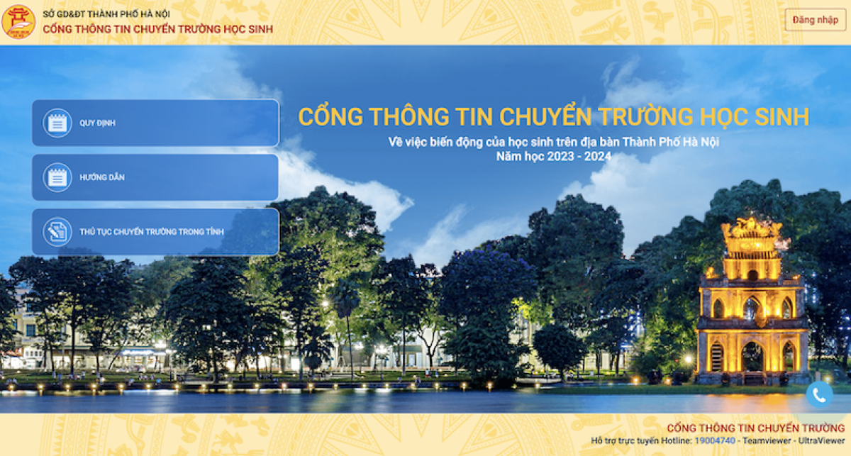 Cổng thông tin chuyển trường học sinh THPT thành phố Hà Nội