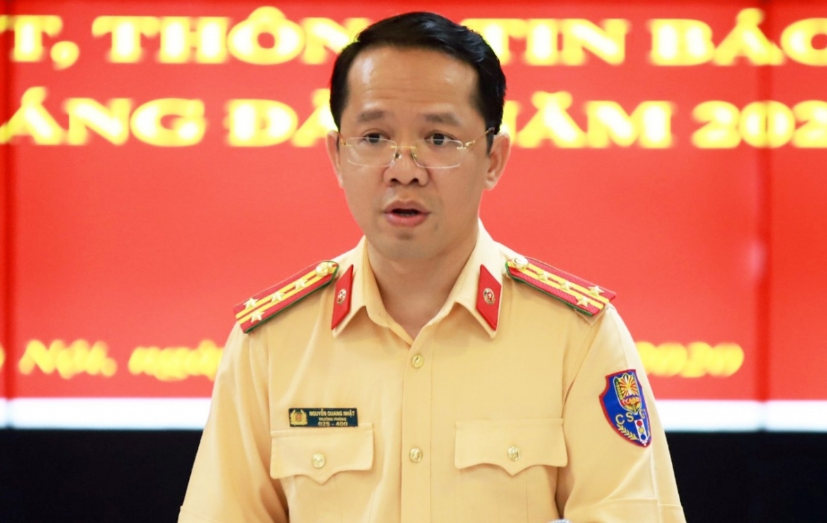 Đại tá Nguyễn Quang Nhật, Trưởng phòng Hướng dẫn tuyên truyền, Điều tra, Giải quyết tai nạn giao thông, Cục Cảnh sát giao thông, Bộ Công an. (Ảnh KT)