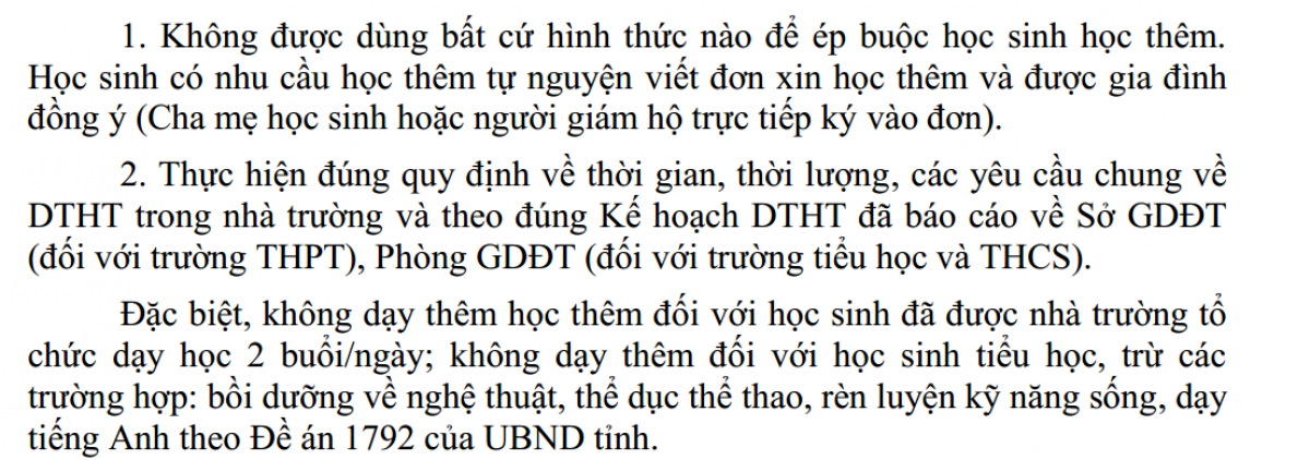 Văn bản chỉ đạo của Sở GD-ĐT tỉnh Nam Định về việc chấn chỉnh việc dạy thêm, học thêm
