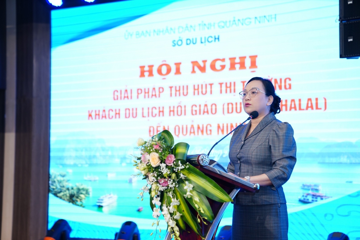 Bà Nguyễn Huyền Anh- PGĐ phụ trách Sở Du lịch tỉnh Quảng Ninh: Dòng khách Hồi giáo là thị trường mục tiêu vô cùng tiềm năng mà địa phương đang hướng đến. Ảnh: BTC