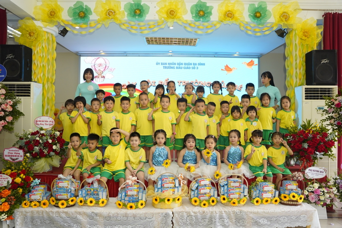 Học sinh trường mẫu giáo số 3 quận Ba Đình trong ngày Khai giảng năm học mới 2023-2024