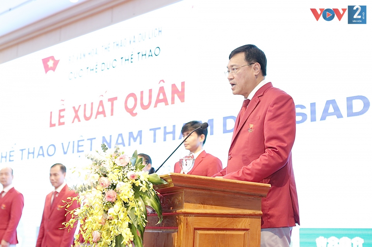 Cục trưởng Cục TDTT – Trưởng đoàn TTVN Đặng Hà Việt cho biết, Đoàn TTVN có 504 thành viên, gồm 337 VĐV, 90 HLV, 11 chuyên gia thi đấu 31/40 môn thể thao, 202/483 nội dung của Đại hội và phấn đấu đạt từ 2 đến 5 HCV.