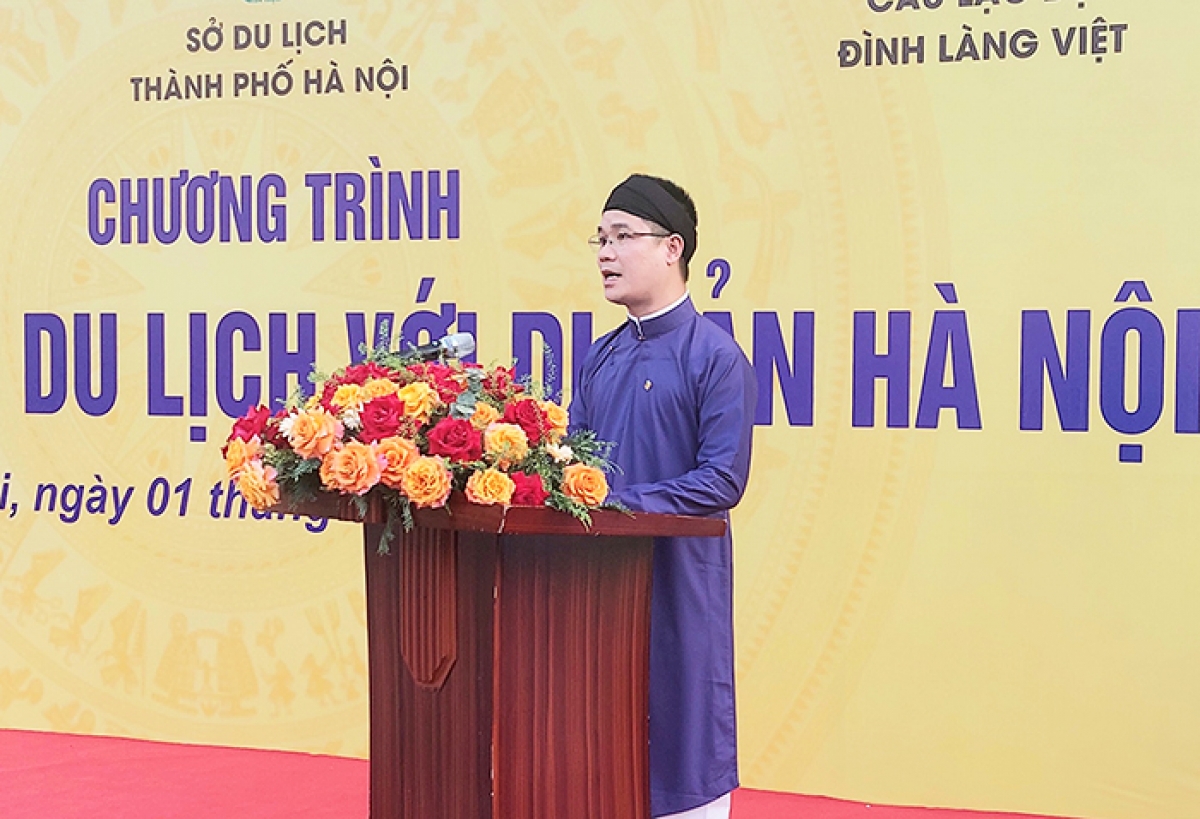 Phó Giám đốc Sở Du lịch Hà Nội Nguyễn Hồng Minh phát biểu tại sự kiện