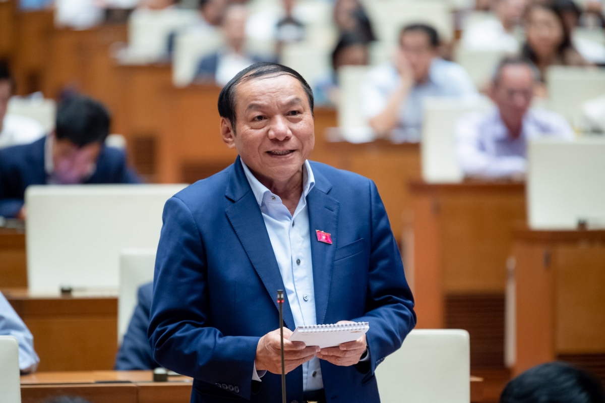 Bộ trưởng Bộ Văn hóa, Thể thao và Du lịch Nguyễn Văn Hùng trả lời chất vấn