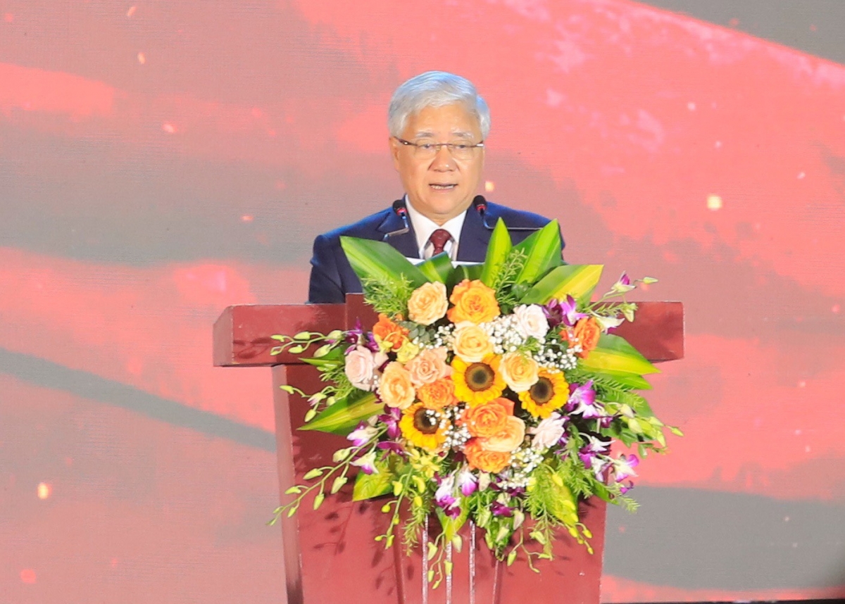 Ông Đỗ Văn Chiến, Bí thư TƯ Đảng, Chủ tịch UBTWMTTQVN phát biểu tại lễ khai mạc. Ảnh: Phạm Minh