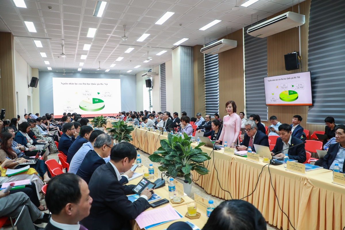 Trưởng ban Khoa học - Công nghệ ĐHQGHN Trần Thị Thanh Tú chia sẻ về các chính sách và chỉ số khoa học, công nghệ và đổi mới sáng tạo ở ĐHQGHN