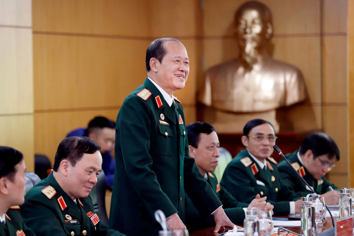Thượng tướng Bế Xuân Trường, Bí thư Đảng đoàn, Chủ tịch Hội Cựu chiến binh Việt Nam phát biểu tại buổi Lễ
