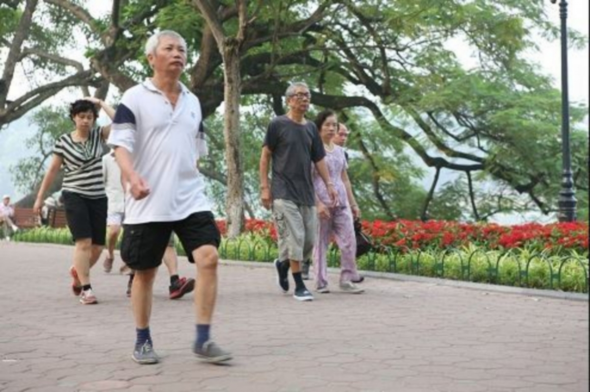Người cao tuổi đi bộ hàng ngày