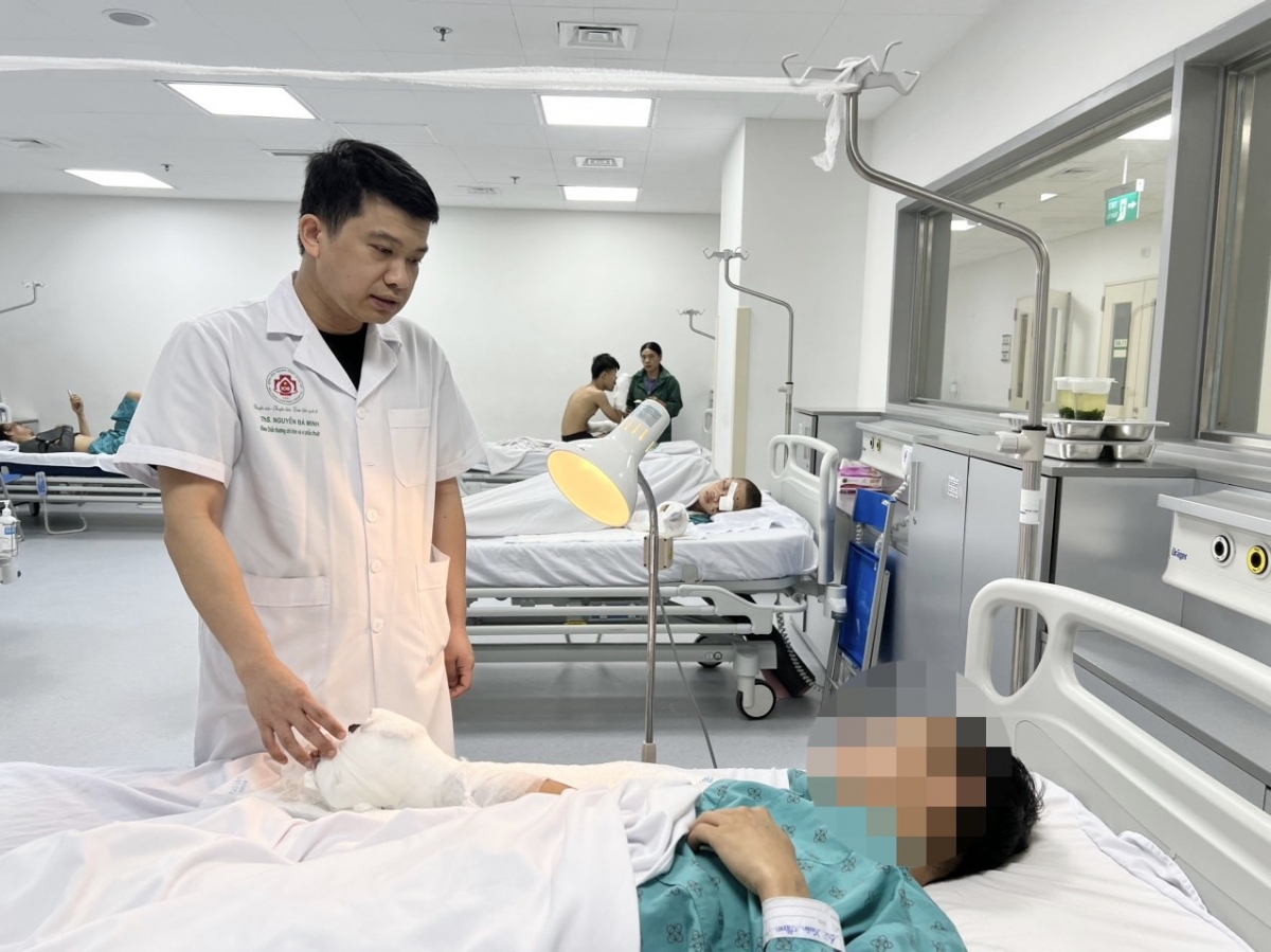 Trường hợp chấn thương do pháo đang điều trị tại Bệnh viện TW Quân đội 108