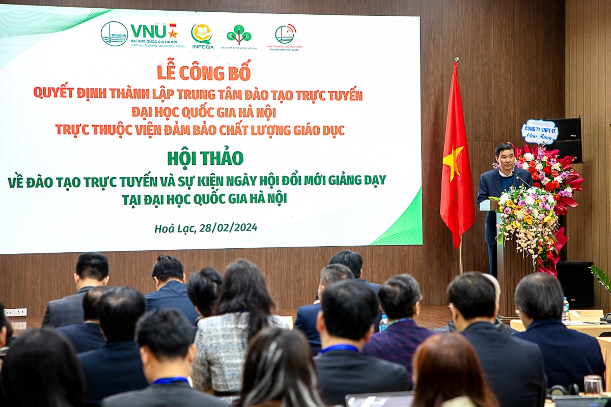Phó Giám đốc Đại học Quốc gia Hà Nội Nguyễn Hoàng Hải phát biểu