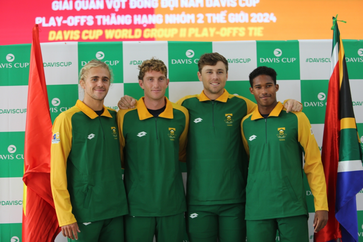 Các tay vợt Nam Phi sẽ đấu trận play-off Davis Cup với tuyển Việt Nam