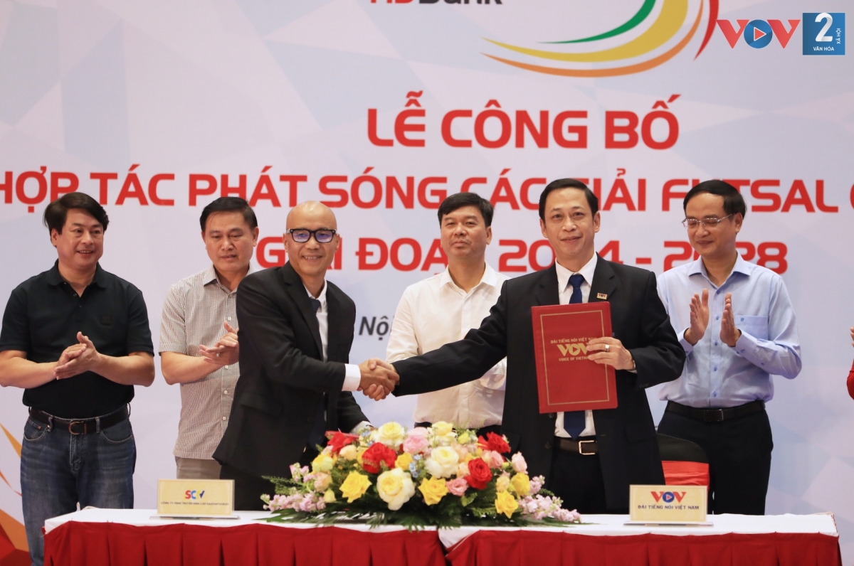 Ký kết hợp tác phát sóng các giải Futsal Quốc gia (giai đoạn 2024 – 2028) giữa Trung tâm Quảng cáo và Dịch vụ Truyền thông (VOVAMS), Đài Tiếng nói Việt Nam với Công ty TNHH Truyền hình Cáp SaigonTourist (SCTV)