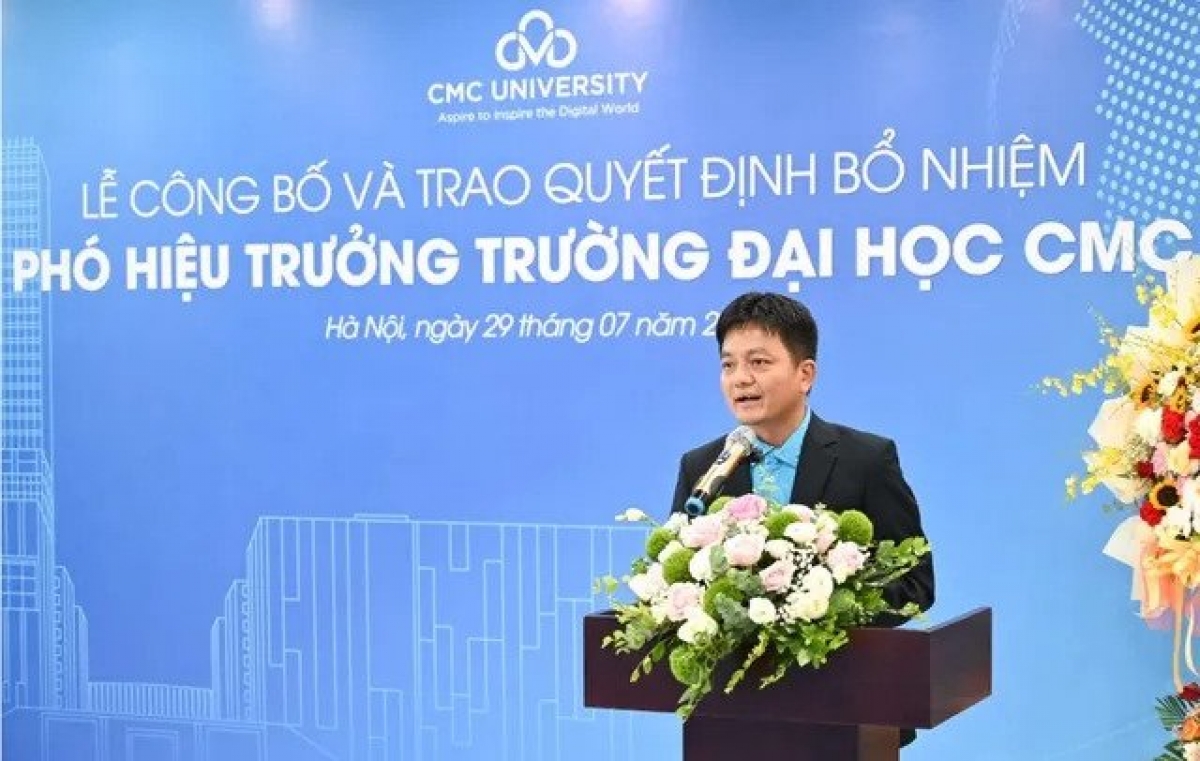 PGS.TS Nguyễn Hữu Quỳnh phát biểu nhận nhiệm vụ tại Lễ bổ nhiệm 