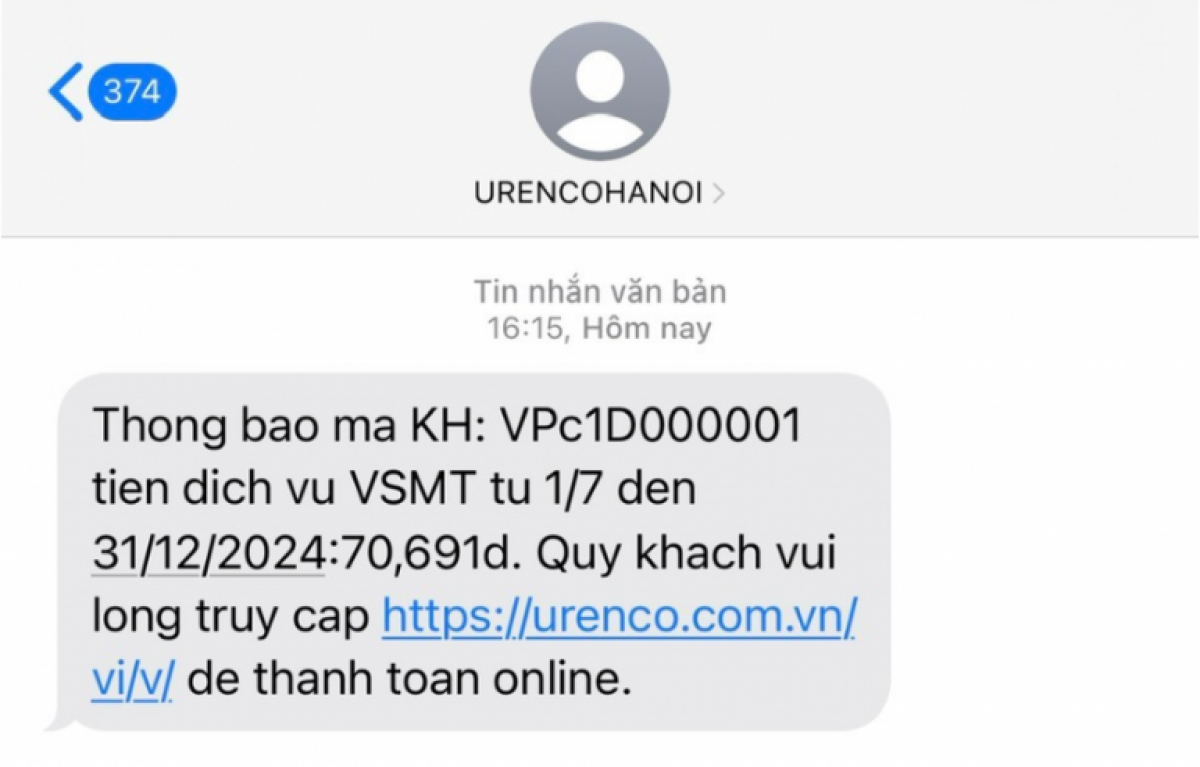 Khách hàng nhận thông báo qua tin nhắn SMS