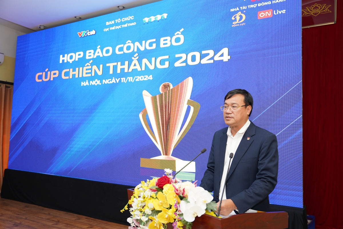 Ông Đặng Hà Việt – Cục trưởng Cục TDTT phát biểu trong lễ công bố Cúp Chiến thắng 2024