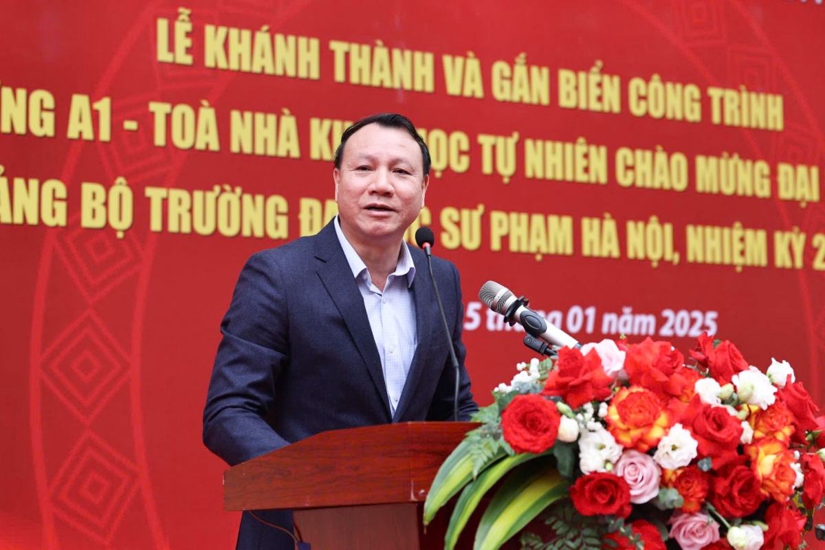 PGS.TS Nguyễn Đức Sơn, Hiệu trưởng trường đại học Sư Phạm Hà Nội khẳng định thời điểm khánh thành Giảng đường A1 đã được mong chờ từ rất lâu