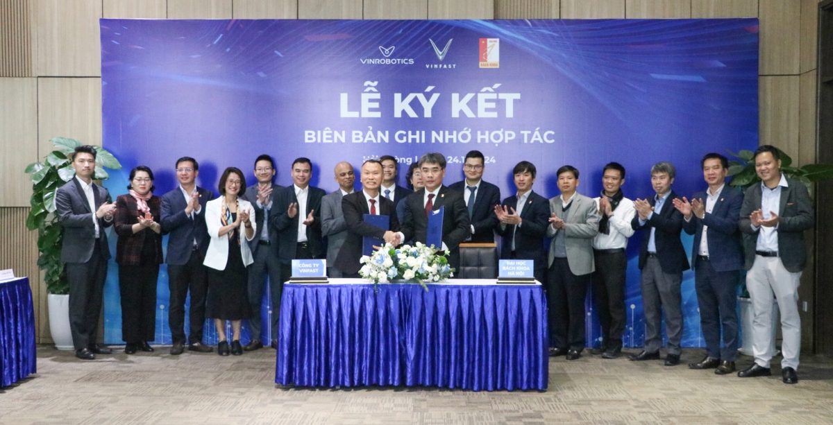 Đại học Bách khoa Hà Nội và VinFast ký hợp tác ( Ảnh HUST)