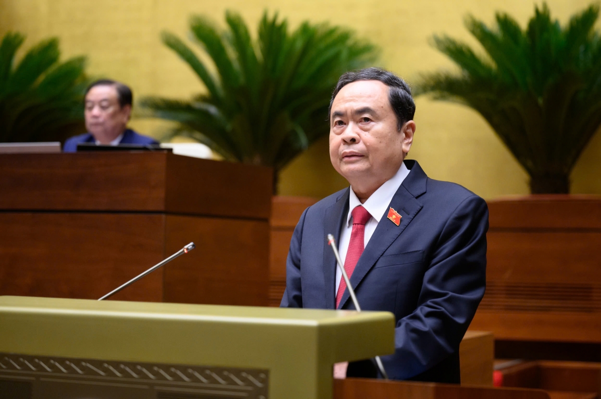 Chủ tịch Quốc hội Trần Thanh Mẫn phát biểu khai mạc Kỳ họp thứ 9, Quốc hội khóa XV.
Ảnh: quochoi.vn