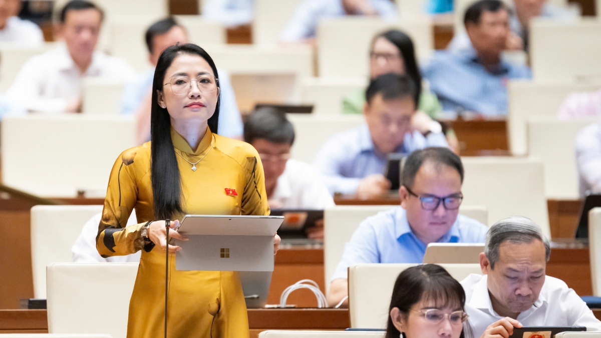 Đại biểu Trần Khánh Thu - Đoàn ĐBQH tỉnh Thái Bình.
Ảnh: quochoi.vn