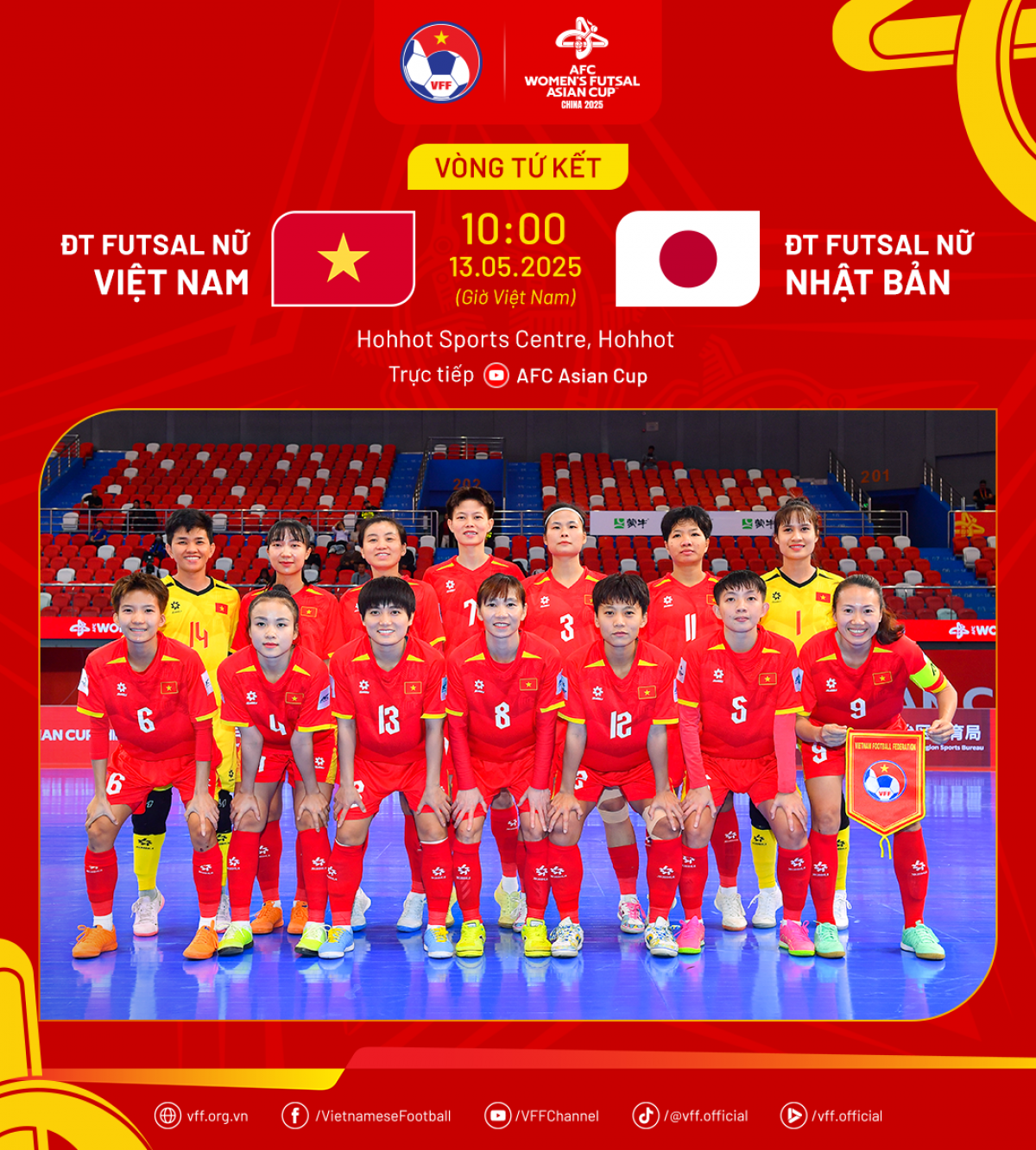 ĐT futsal nữ Việt Nam tại giải vô địch châu Á 2025 (Ảnh: VFF)