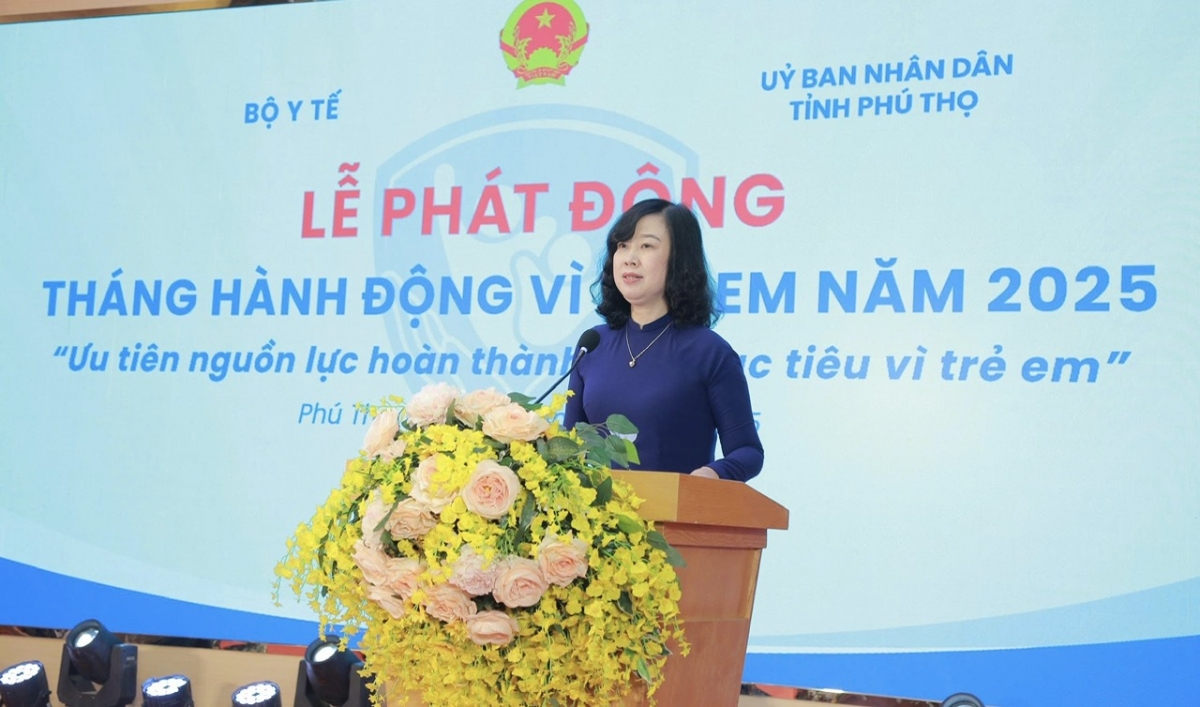 Bộ trưởng Bộ Y tế Đào Hồng Lan phát biểu tại buổi lễ (Nguồn: Bộ Y tế)