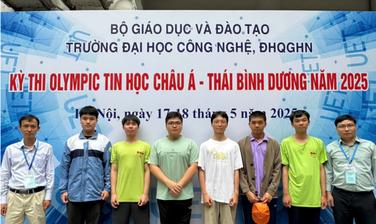 6 học sinh Việt Nam tham gia xét giải Olympic Tin học châu Á Thái Bình Dương 2025. (Ảnh: MOET)
