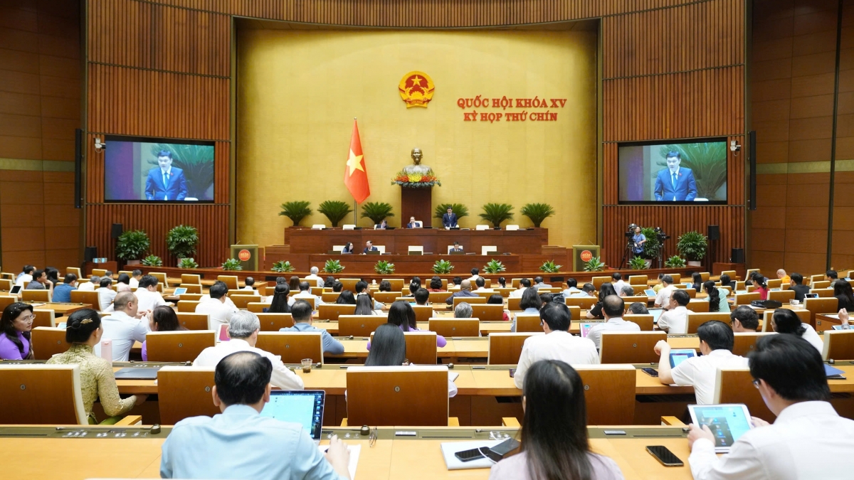 Sáng 9-5, Quốc hội nghe trình bày về dự án Luật sửa đổi, bổ sung một số điều của Luật Quy hoạch. Ảnh: quochoi.vn