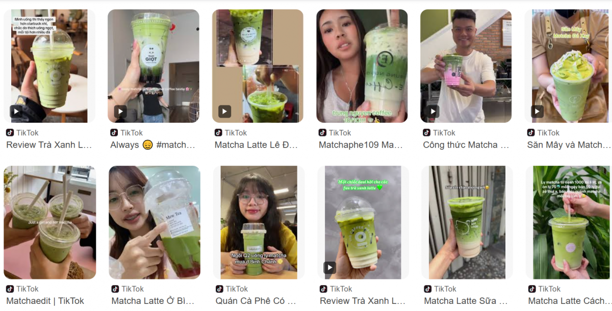 Cơn sốt matcha latte được lan truyền rộng rãi trên các nền tảng mạng xã hội. Ảnh: Internet