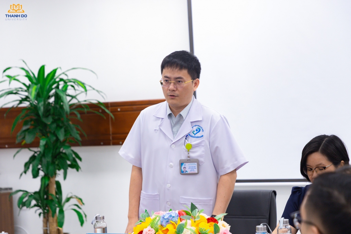 TS.BS. Ngô Quang Hùng, Giám đốc Bệnh viện Nhi Hà Nội chia sẻ tại lễ ký kết