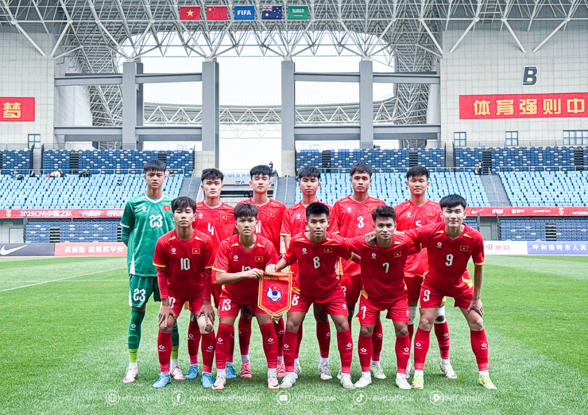 Đội tuyển U16 Việt Nam tại giải CFA Team China 2025 (Ảnh: VFF)