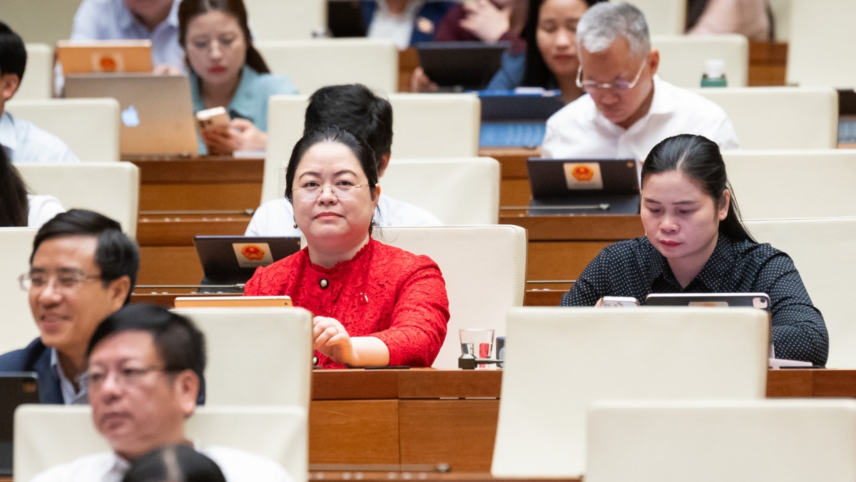 Sáng 24-5, Quốc hội thảo luận tại hội trường về Luật Bảo vệ dữ liệu cá nhân. Ảnh: quochoi.vn