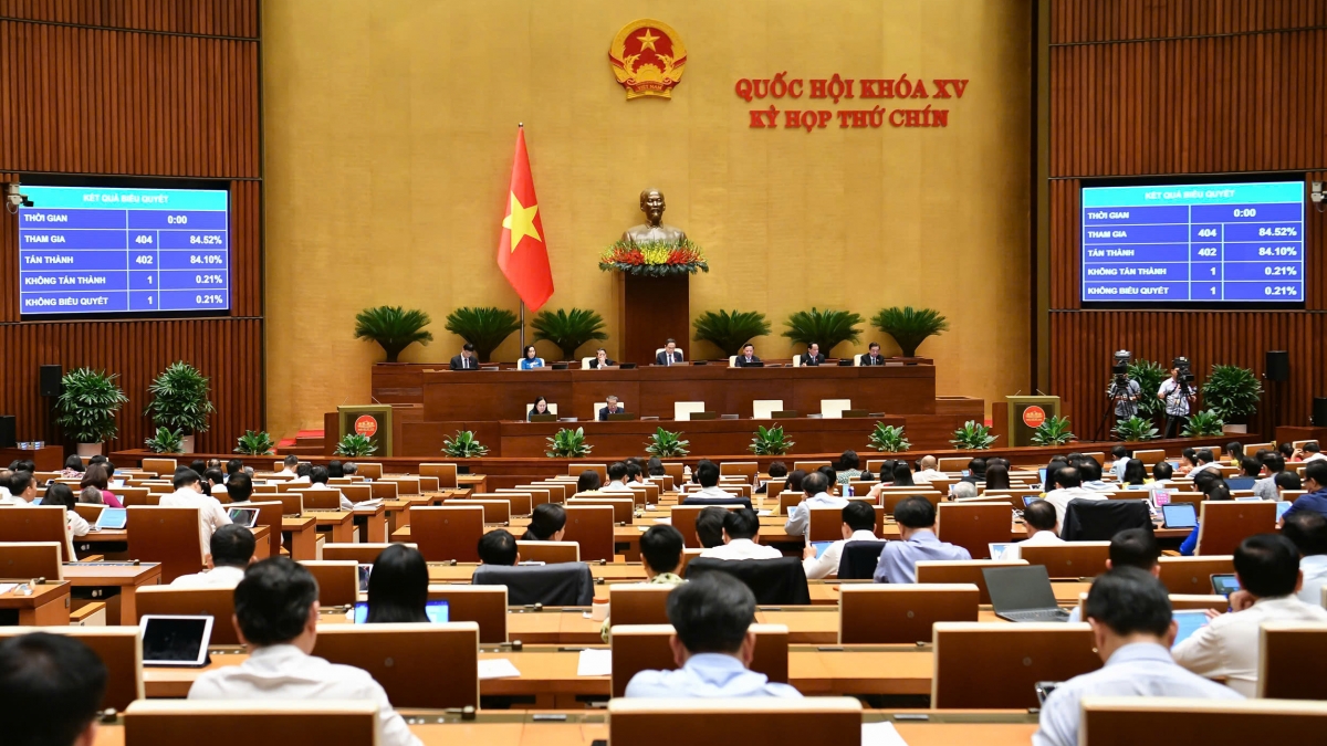 Chiều 24-6, Quốc hội thông qua Luật Bầu cử sửa đổi và Chương trình giám sát năm 2026. Ảnh: quochoi.vn